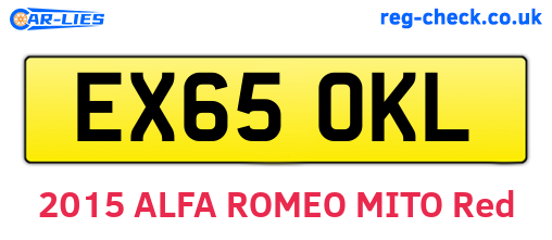 EX65OKL are the vehicle registration plates.