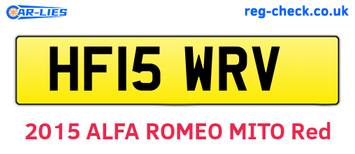 HF15WRV are the vehicle registration plates.