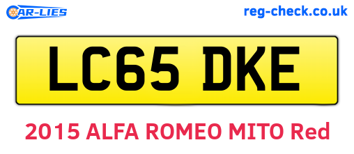 LC65DKE are the vehicle registration plates.
