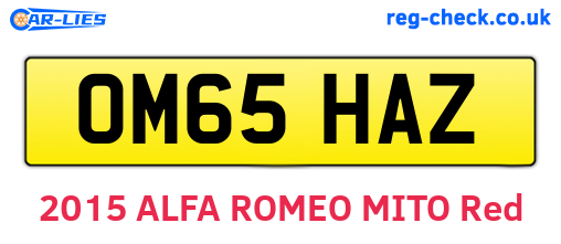 OM65HAZ are the vehicle registration plates.
