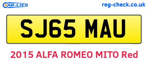 SJ65MAU are the vehicle registration plates.