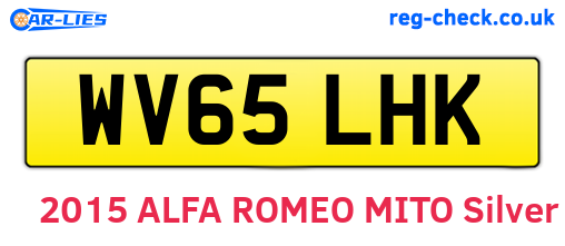 WV65LHK are the vehicle registration plates.