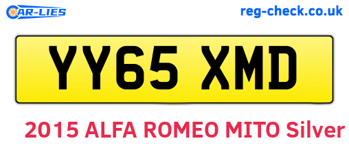 YY65XMD are the vehicle registration plates.