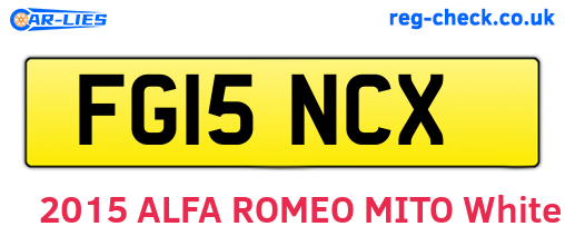 FG15NCX are the vehicle registration plates.