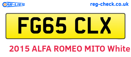 FG65CLX are the vehicle registration plates.