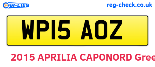 WP15AOZ are the vehicle registration plates.