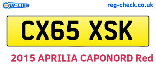 CX65XSK are the vehicle registration plates.