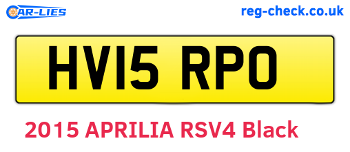 HV15RPO are the vehicle registration plates.
