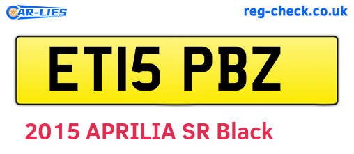 ET15PBZ are the vehicle registration plates.