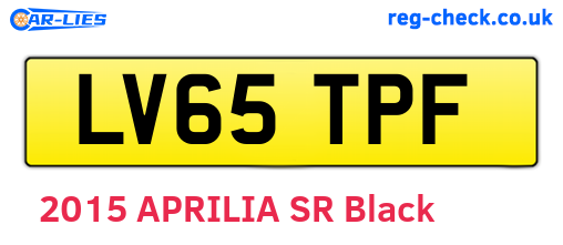 LV65TPF are the vehicle registration plates.