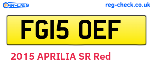 FG15OEF are the vehicle registration plates.