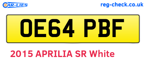 OE64PBF are the vehicle registration plates.