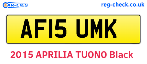 AF15UMK are the vehicle registration plates.