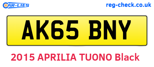 AK65BNY are the vehicle registration plates.