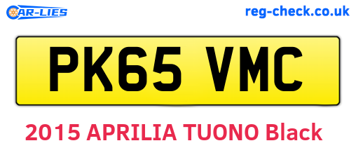 PK65VMC are the vehicle registration plates.