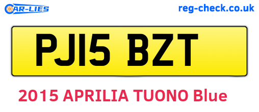 PJ15BZT are the vehicle registration plates.