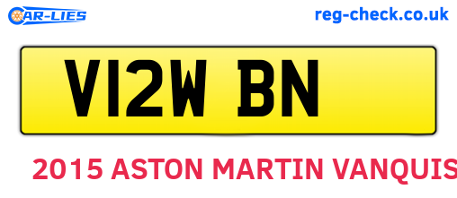 V12WBN are the vehicle registration plates.