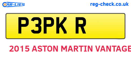 P3PKR are the vehicle registration plates.