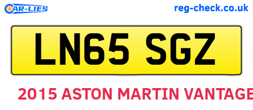 LN65SGZ are the vehicle registration plates.