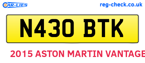 N430BTK are the vehicle registration plates.