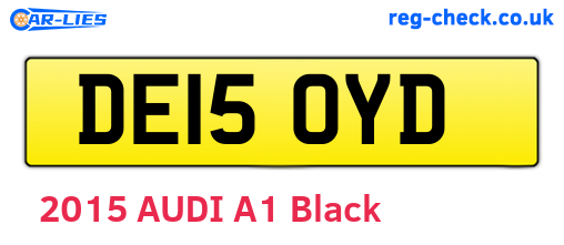 DE15OYD are the vehicle registration plates.