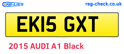 EK15GXT are the vehicle registration plates.
