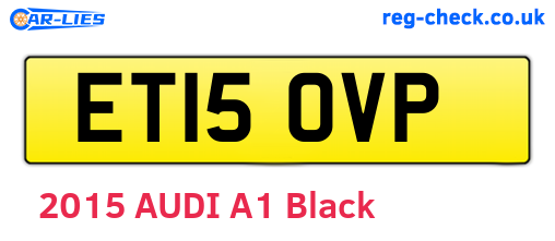 ET15OVP are the vehicle registration plates.