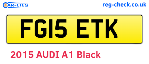 FG15ETK are the vehicle registration plates.