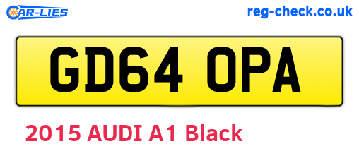 GD64OPA are the vehicle registration plates.