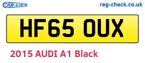 HF65OUX are the vehicle registration plates.