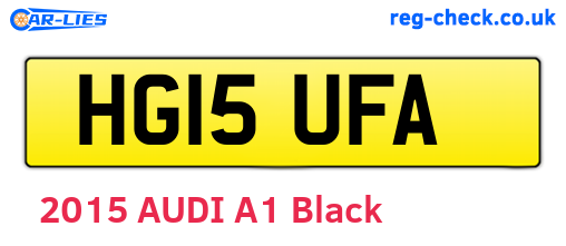 HG15UFA are the vehicle registration plates.