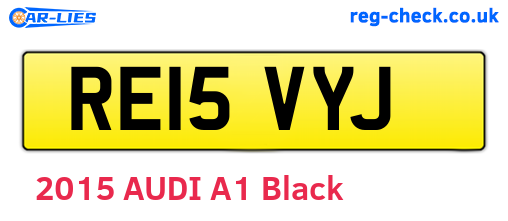 RE15VYJ are the vehicle registration plates.