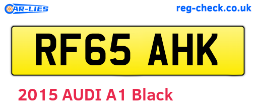 RF65AHK are the vehicle registration plates.