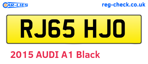 RJ65HJO are the vehicle registration plates.