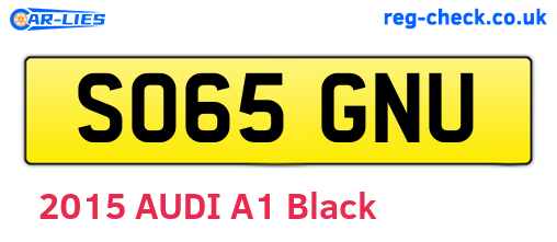 SO65GNU are the vehicle registration plates.