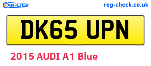 DK65UPN are the vehicle registration plates.