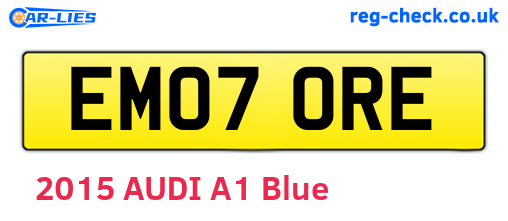 EM07ORE are the vehicle registration plates.