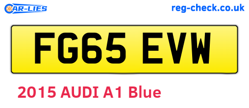 FG65EVW are the vehicle registration plates.