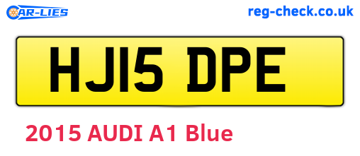 HJ15DPE are the vehicle registration plates.