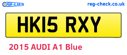 HK15RXY are the vehicle registration plates.