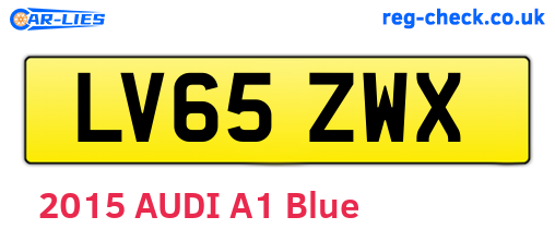 LV65ZWX are the vehicle registration plates.