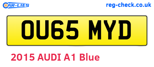 OU65MYD are the vehicle registration plates.