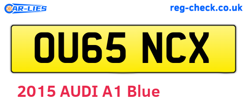 OU65NCX are the vehicle registration plates.