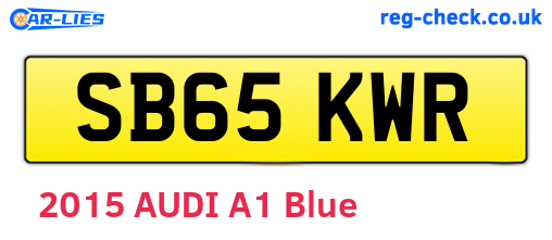 SB65KWR are the vehicle registration plates.