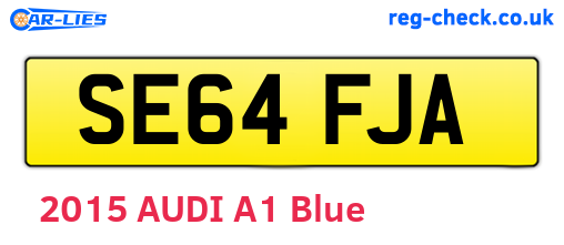 SE64FJA are the vehicle registration plates.