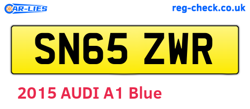 SN65ZWR are the vehicle registration plates.