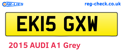 EK15GXW are the vehicle registration plates.