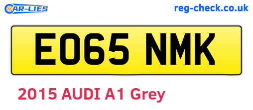 EO65NMK are the vehicle registration plates.