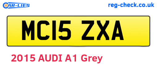 MC15ZXA are the vehicle registration plates.