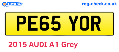 PE65YOR are the vehicle registration plates.